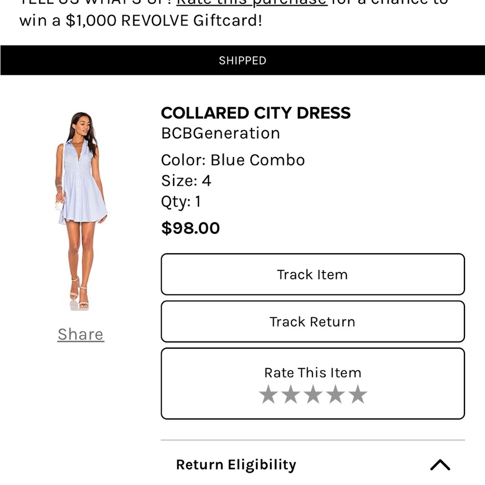 BCBG collard dress. Super cute for vaca or brunch!🤍
